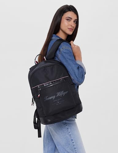 Image of Tommy Hilfiger Laptop Backpack Copter | Backpack for School, College and work | Water-Resistant | Fits 14-inch Laptop | Trolley Holder & 1-Year Warranty | 20L Capacity