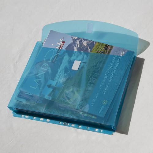 Elba Dokumenten-Mappen A4, Taschen mit Klett-Verschluss, zum Abheften, 6 Farben, 12 Stück