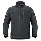 KEFITEVD Army Jacke Herren Bundeswehr Pullover Warm Übergangsjacke Herbst Winter Thermo Jacke Viele Taschen Wanderjacke Jagdjacke Dunkelgrau L