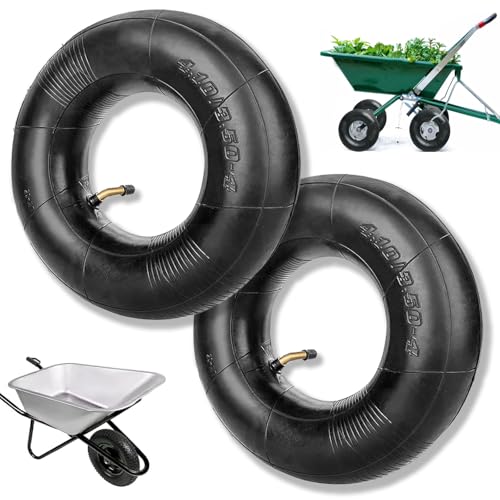 2 Pièces Chambres à Air pour Roue de Brouette 4.10/3.50-4 Tondeuse à Gazon, Roue de Diable