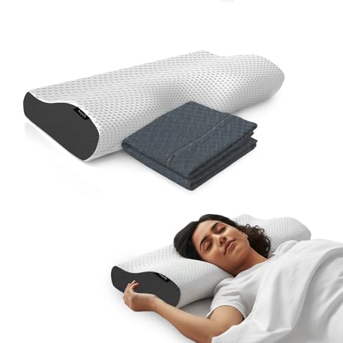 Image of Lifelong Cervical Pillow with Extra Cover for Neck Pain | Orthopedic Memory Foam Neck Pillow for Sleeping|Cervical Support for Spondylitis, Back & Shoulder Pain Relief| Comfortable Bed Pillow (LLCP07)