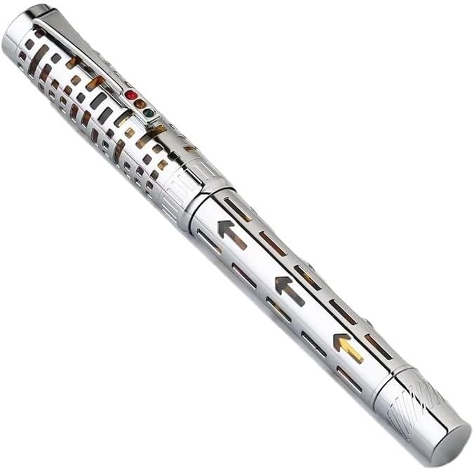 City Light Hollow Gift Business Pen Piston Ink Absorbing Transparent Resin Inner Sleeve Writing Pen(A4,F)