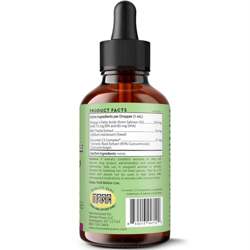 Milk Thistle Liver Support for Dogs Supports Kidney Function for Pets Detox Hepatic Support with Wild Alaskan Salmon Oil  Curcumin Omega 3 Epa  Dha 2 Ounces  Cucciolini Doodles Milk thistle liver support for dogs supports kidney function for pets detox hepatic support with wild alaskan salmon oil  curcumin omega 3 epa  dha 2 ounces   cucciolini doodles