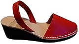  Avarcas menorquínas con tacón/cuña de 4,8 cm, Abarcas, Albarcas, Sandalias … (38, Rojo Box)