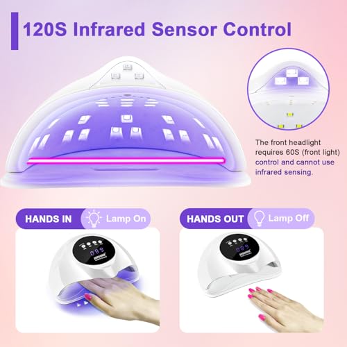 Image of JODSONE U V LED Nail Lamp,2-in-1 Design for Nail Tip and Gel Nails Polish Fast Curing with 4 Timer Smart Sensor