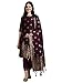 VredeVogel Women's Cotton Silk Jacquard Kurta Pant With Banarasi Silk Kurta Pant with Dupatta Set (Purple_Medium)
