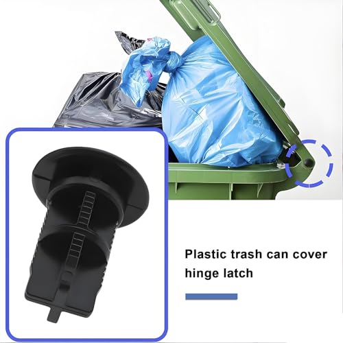 SHYSBV Scharnierstifte für Mülltonnendeckel – 4 Stück, Robuster Ersatz für Mülltonnen-Befestigungen, Kompatibel mit Otto, ESE und Anderen 240L Wheelie Bins, Einfache Montage, Schwarz