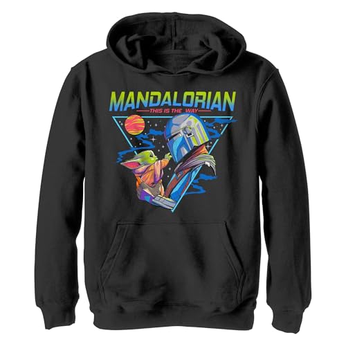 Sweat Mandalorian enfant Star Wars hoodie noir avec capuche taille Large Youth