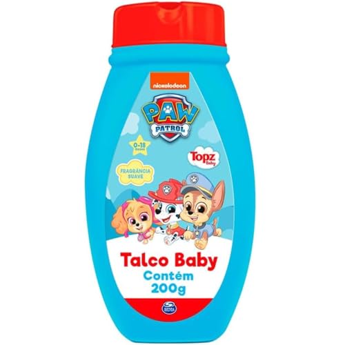Kit 4 Talco Infantil Patrulha Canina Suave 200g - Topz Baby