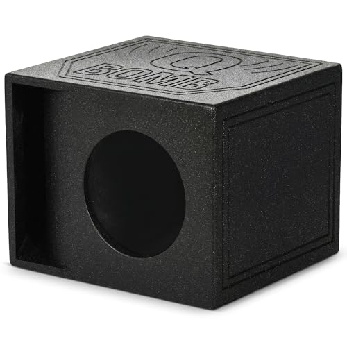 Q Power QBomb Single 12-Inch Vented Subwoofer Box Features 1.4 Cubic Feet of Airspace Solid 3/4-Inch MDF Construction