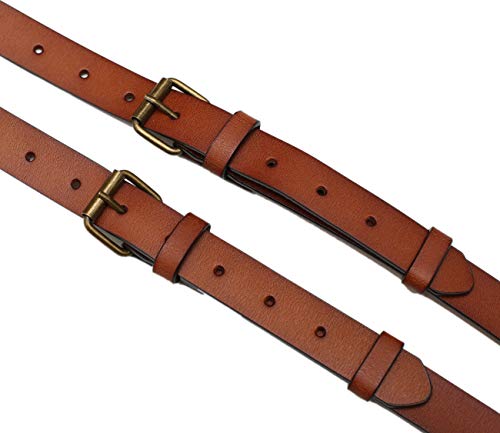 Eurynome Leather Suspenders For Men Wide Genuine Leather Suspenders Adjustable Brown Personalized Groomsmen Gifts #TOP4