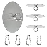 Adhesive Ceiling Hooks Stainless Steel Sticky Pad Eye Plate Snap Hooks Wall Hooks Wind Chime Hanger