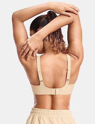 SYROKAN biustonosz sportowy dla kobiet, silne podtrzymanie, komórkowe miseczki, do fitnessu, biegania, joggingu, jogi, z fiszbinami i wkładkami, 85C