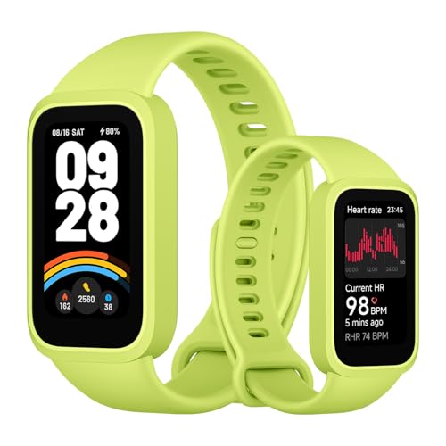 XIAOMI Smart Band 9 Active Green Uhr. 37mm TFT, 450 Nits, 18 Tage Akku, 50 Sportmodi, SPO₂-Sensor, 5ATM Wasserdicht