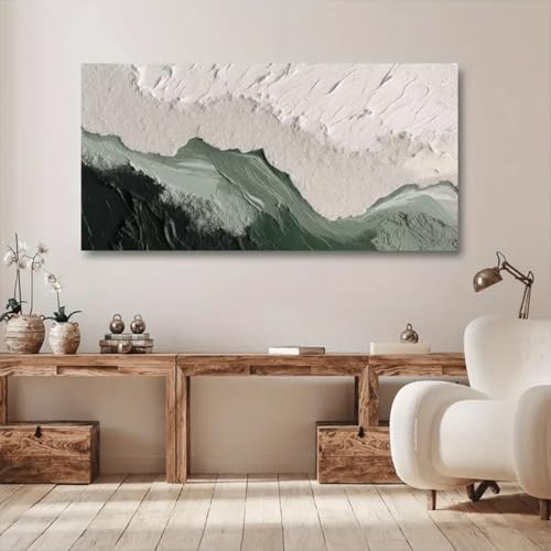 Peinture abstraite 3D minimaliste toile rectangle 20x40cm