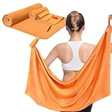 SAN KARA Toalla Deportiva Microfibra 3 PCS, Secado Rápido, Toalla de Viaje Ligera, Naranja