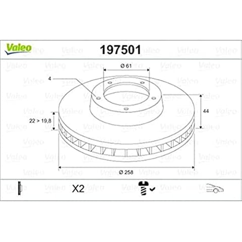 Disque de frein VALEO 197501 Cover