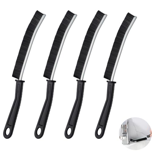 SUOXU Cepillo de limpieza de grietas, 4 piezas de cerdas duras, cepillo de limpieza de grietas, limpieza profunda del cepillo de limpieza para inodoro, baño, cocina y herramienta de limpieza del hogar