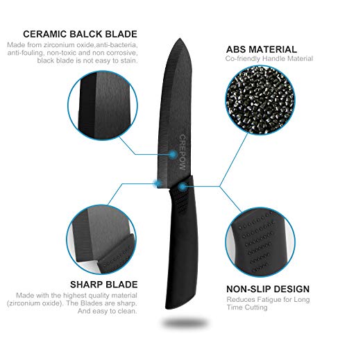 Ceramic knife, CREPOW 6 Piece Ceramic knife Set 6