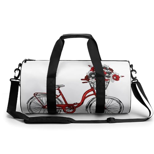 Duffel bag pour camping randonnée voyage fleurs de bicyclette