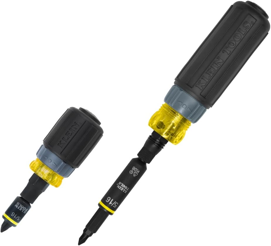 Klein Tools 80191 KNECT (S) Impact-Rated Multi-Bit Screwdriver Set, 11-in-1 and 7-in-1 Ratcheting Drivers with Phillips, Slotted, Square, Torx Tips, Nut Drivers, Stubby Driver