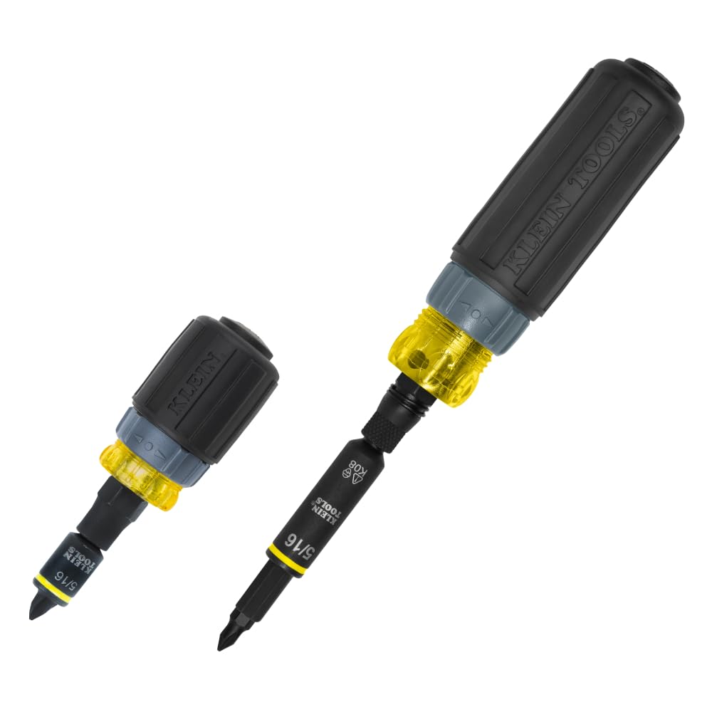 Klein Tools 80191 KNECT (S) Impact-Rated Multi-Bit Screwdriver Set, 11-in-1 and 7-in-1 Ratcheting Drivers with Phillips, Slotted, Square, Torx Tips,