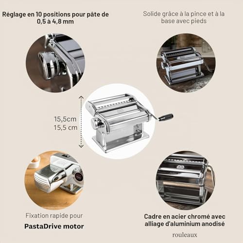 Atlas 180 Classic, Machine à Pâtes Manuelle avec Feuille de 180mm – vue 7
