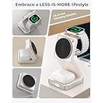 3 in 1 Magnetic Wireless Charging Station for Mag-safe Charger, Foldable Travel Charger with Night Light, 15W Fast Charging Stand with 25W Adapter, for iPhone17-12, Apple Watch, AirPods -Beige - Image 2