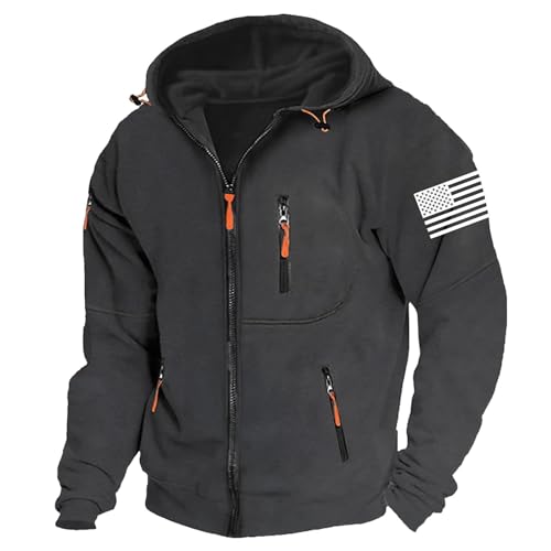 Wankang Mens Hoodies Fleece hooded sweatshirt Full zip up Drawstring hoodie pullover Big and Tall Sweatshirt with zip pockets2