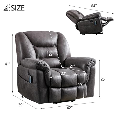 Canmov CNN0077-GREY-CO Large Power Lift Recliner Chair thumb #1