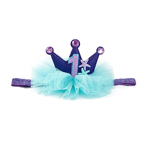 Nuolich Baby Girls 1st Birthday Headband Mermaid Crown Princess Party Decor image 4