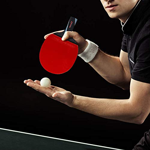 Andoer Raquete de pingue-pongue profissional Raquete de tênis de mesa com alça curta Ping Pong Bat R
