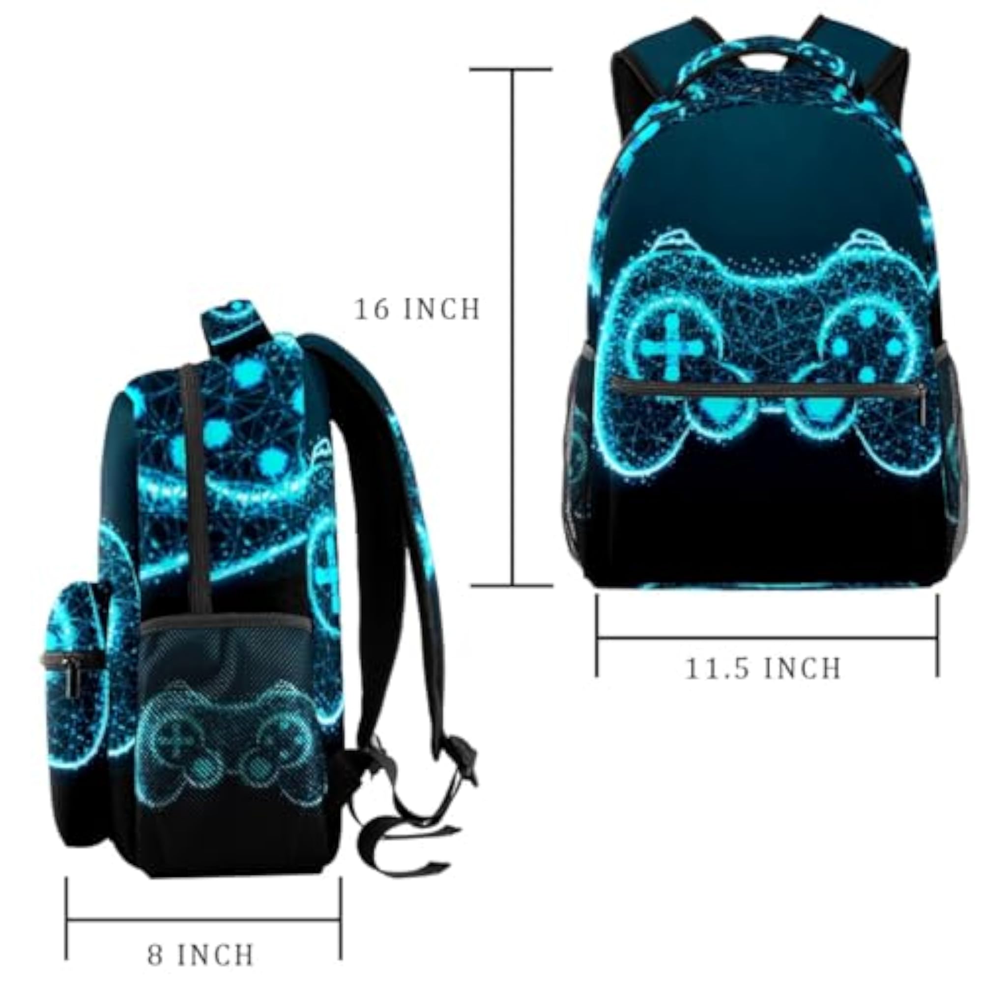 Gamer Controller Print School Backpack