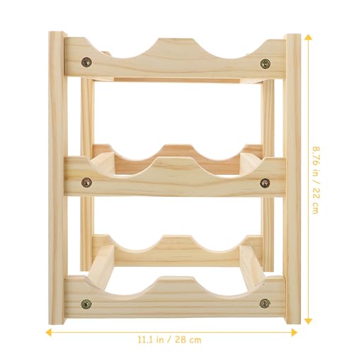 Support de rangement en bois beige pour bouteilles de vin de qualité épuré - 3