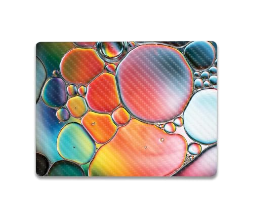Image of MightySkins Carbon Fiber Skin Compatible with Microsoft Surface Laptop Go 3 (2023) Full Wrap Kit - Rainbow Bubbles | Protective, Durable Textured Carbon Fiber Finish | Easy to Apply | Made in The USA