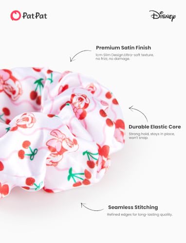 Image of Disney Minnie Mouse Scrunchies for Girls, 3PCS Satin Hair Ties & Ponytail Holders, Cute Hair Accessories for Kids, No Damage No Crease Scrunchies, Birthday Gifts for Toddler Girls