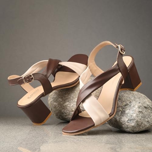 Image of Karaddi Women Fashion Sandal | Ladies Sandals Pull On Block Heels for Women | Office Wear Footwear for Women | Party Sandals for Women | Back Strap Ladies Sandal