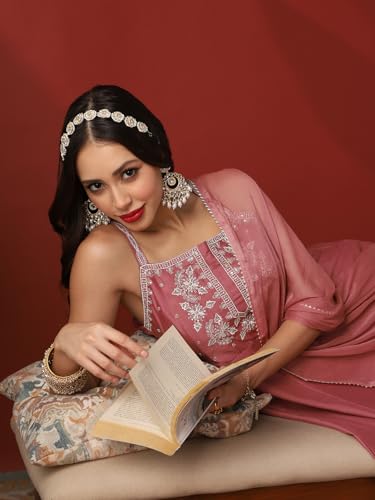 Image of Globus Women Kurta Set (GS578843 Maroon S)