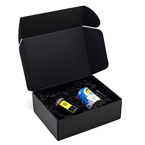 Timirog 12X9X4" Black Shipping Boxes - 20 Pack Corrugated Cardboard Mailing Box For Small Business, Tab Locking Literature Mailer Packaging Supplies For Packing Book Gifts Craft #TOP5