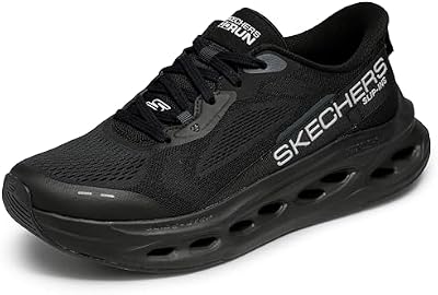Skechers Men's Max Cushioning Glide Step Hands-Free Slip-In Sneaker – X-Wide, Black/Black (Size 13)