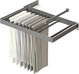 FACILE À INSTALLER - Ce tiroir à pantalons coulissant est facile à installer et à utiliser. Choisissez la hauteur appropriée, déterminez la position, montez les vis pour fixer le rail de guidage et enfin enclenchez le support en place.