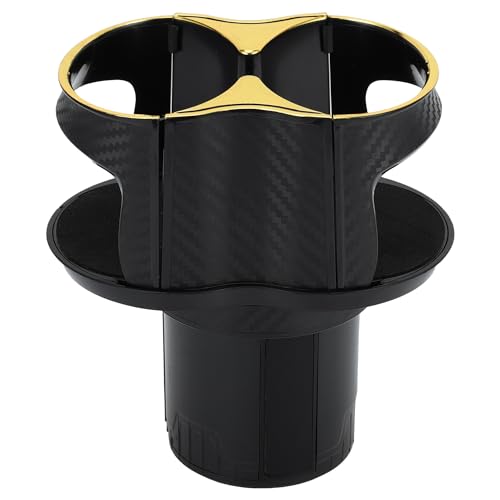 Portavasos universal plástico carbono negro oro