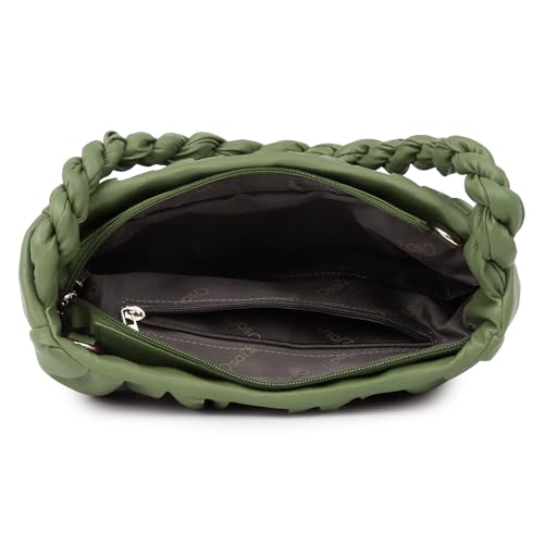 Image of GreenTextured Structured Handheld Bag ll Women's Western Casual Solid Zip Handheld Bag | Ideal for Office, College & Everyday Use Tote Bags for Women Soft Leather Clutch Purses for Women.