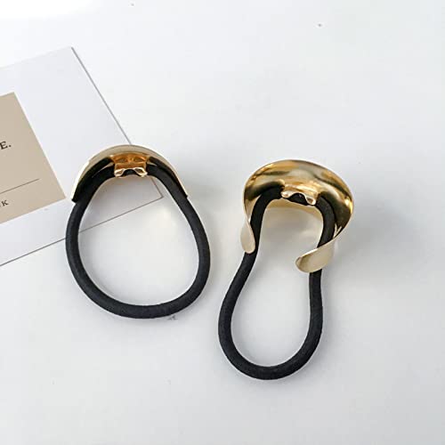 Metal Elastic Hair Bands Hair Ponytail Holder Glitter Hair Ties Gold Cuff Accessories, Large Pony Tail Gothic Punk Elastic Hair Band Plastic Metal Ponytail Holder Cuffs For Women Girls 4 Styles #TOP5
