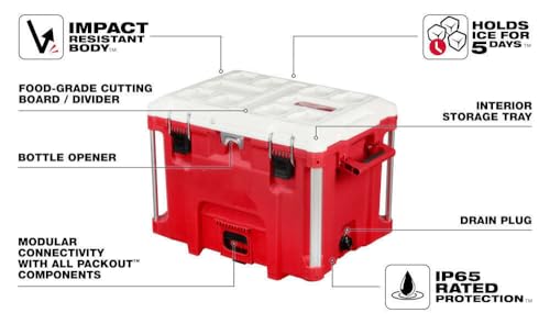 image for JINYUMT Cooler, for Milwaukee 48-22-8462 Packout 40QT XL Cooler w/Impa