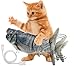 5 STAR SUPER DEALS Cat Flipping n Flopping Fish Cat Toy - Realistic Wiggling Interactive Automatic Motion Activate Motorized Plush Cat Toy - USB w/Catnip Pouch - 2 Speeds