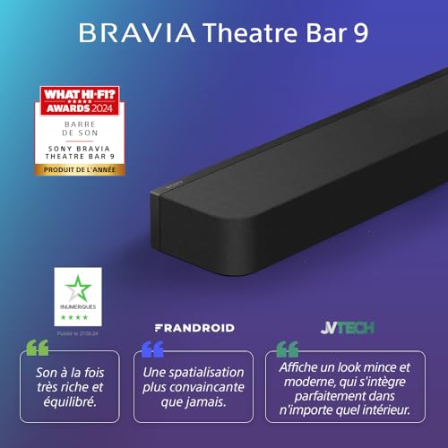 Sony BRAVIA Theatre Bar 9 – Barre de Son TV Dolby Atmos® 13 Haut parleurs Wi FI® Bluetooth® 360 Spatial Sound Mapping Modèle 2024 - vue 2