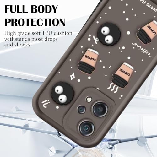 Image of Back Case Cover Compatible with OnePlus Nord CE 2 Lite 5G | Cute Fun Cartoon 3D Ball Coffee Silicone Case | Body Protection | Camera Protection | Shock Proof | (Brown)