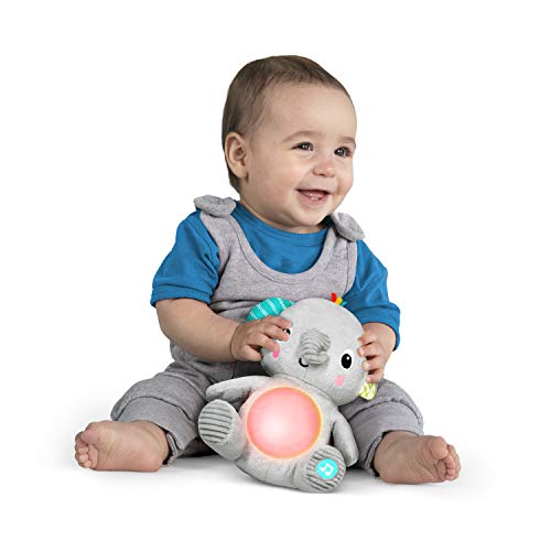 Bright Starts Hug-a-Bye Baby Elephant Stuffed Animal Musical Toy, Soft Toy Soother Plays Songs & Lights up, Newborn and up - Thumbnail 3
