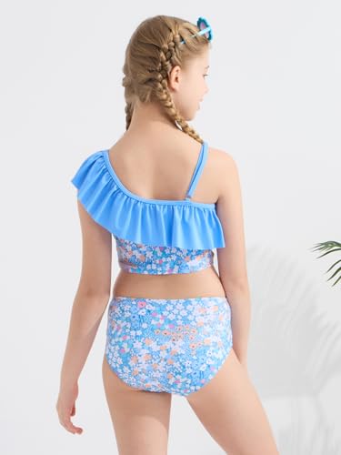 Girls Swimsuits 3 Piece Tankini Bathing Suit Set Bikini Swimwear with Cover Up Beach Skirt 7-14 Years2